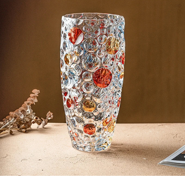 vaso de vidro colorido decorativo