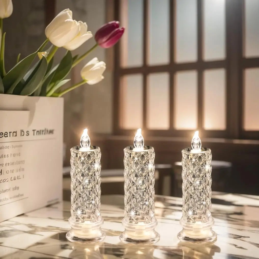 velas led sem chama com visual de cristal - foto 3